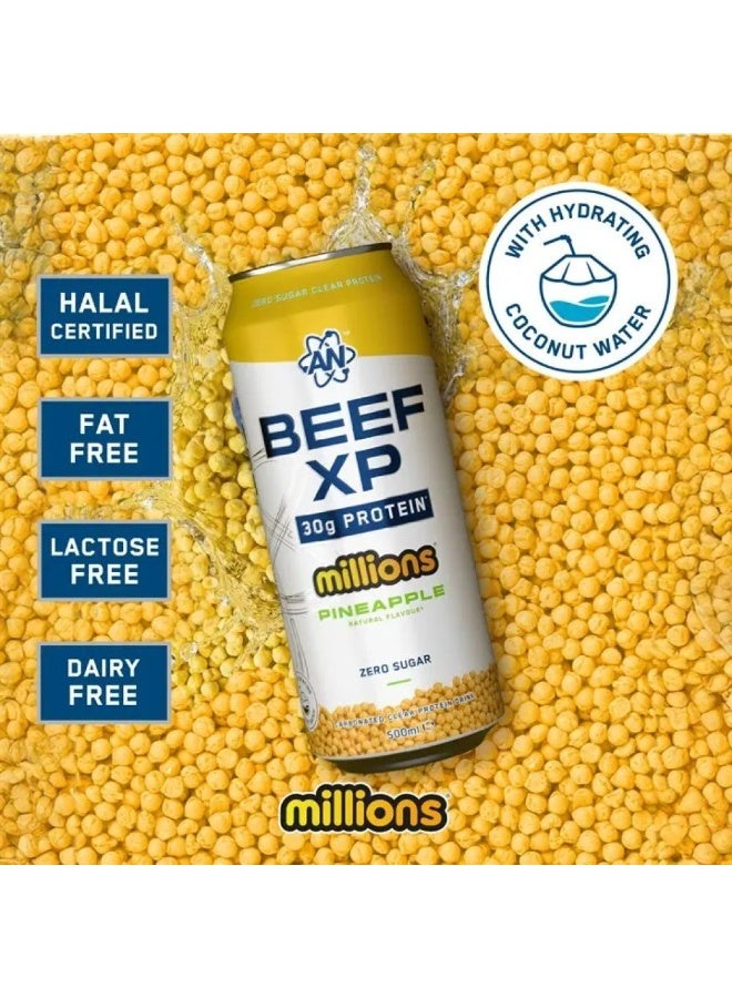 Applied Nutrition Beef-XP Clear Protein Drink, Millions Pineapple Flavor, Ready-to-Drink, Dairy-Free, 500ml, Pack of 12 - Image 5